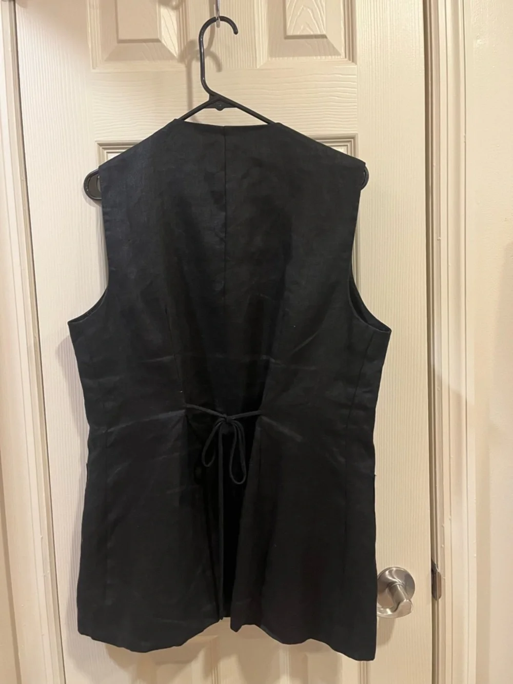 Dissh Black Linen Blend Sleeveless Button-Front Vest Size 10 - Picture 5 of 5